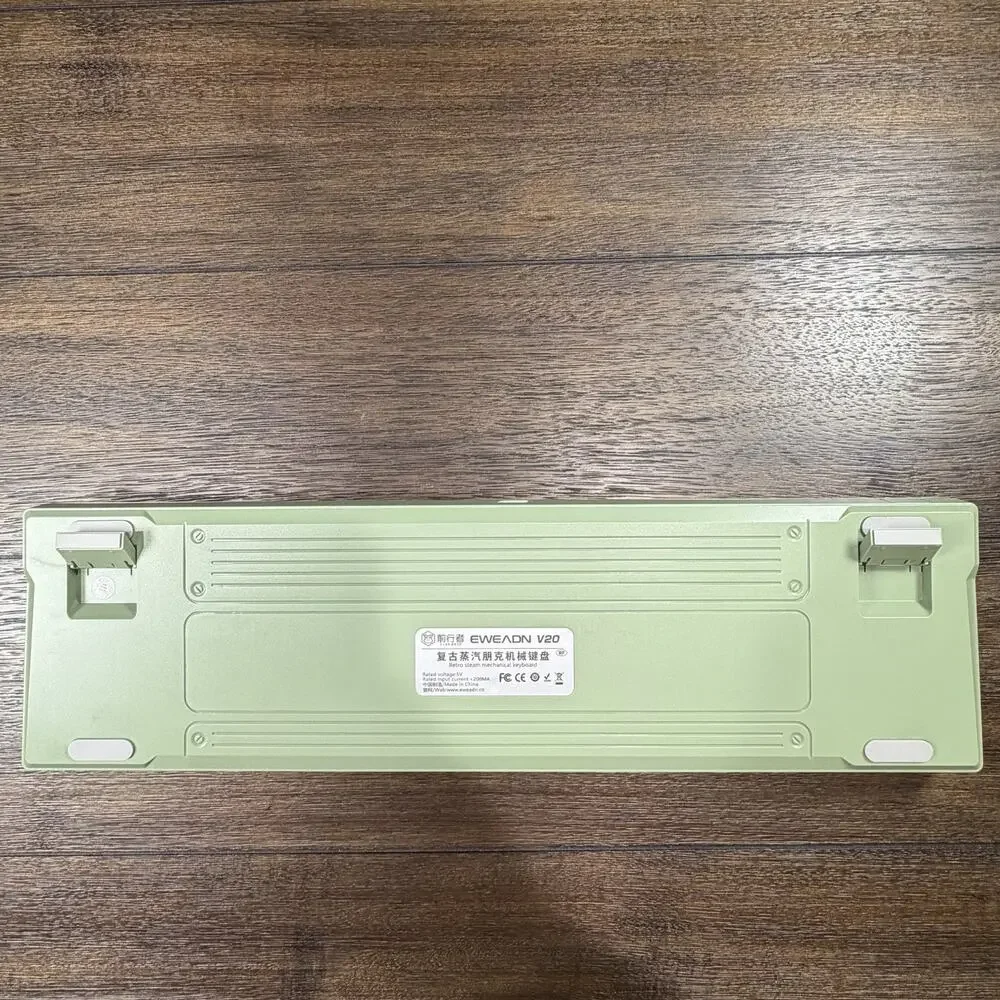 EWEADN V20 Retro Mechanical Keyboard Green Rose Gold 104 Key USB-C Backlit